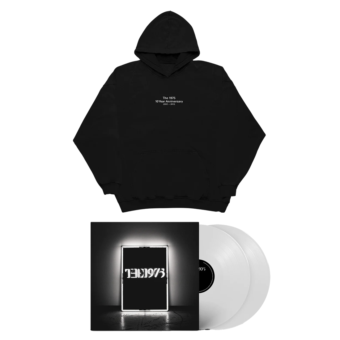 The 1975 10th Anniversary Edition 2LP White Vinyl 10 YR Hoodie Bun The 1975