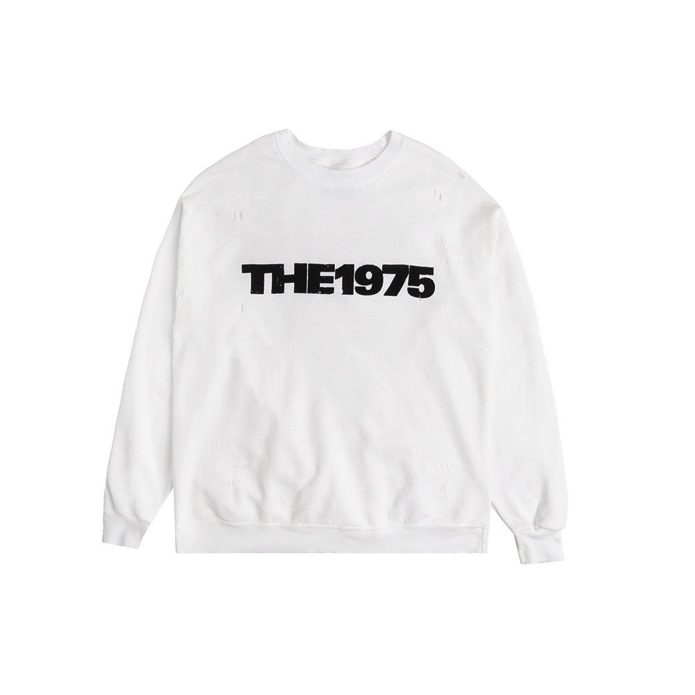 White crew top neck hoodie